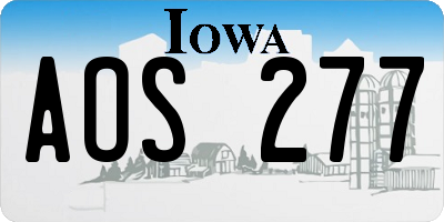 IA license plate AOS277