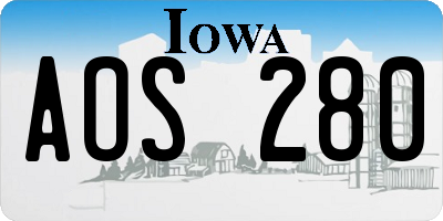 IA license plate AOS280
