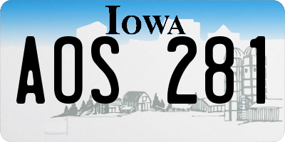 IA license plate AOS281