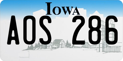 IA license plate AOS286