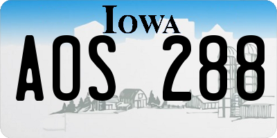 IA license plate AOS288