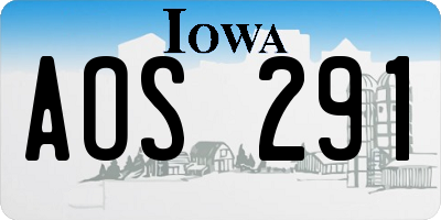 IA license plate AOS291