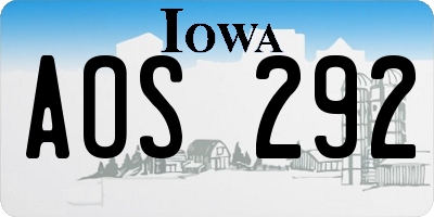 IA license plate AOS292