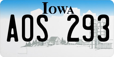IA license plate AOS293