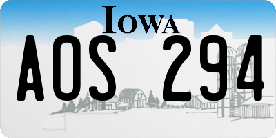 IA license plate AOS294
