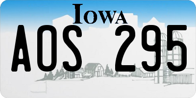 IA license plate AOS295