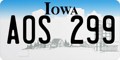 IA license plate AOS299