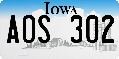 IA license plate AOS302
