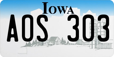 IA license plate AOS303