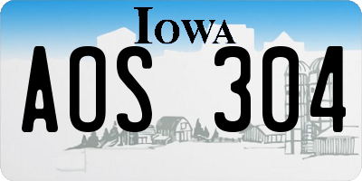 IA license plate AOS304