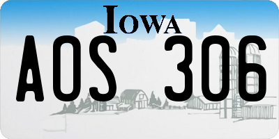 IA license plate AOS306
