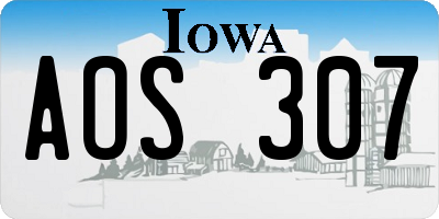 IA license plate AOS307