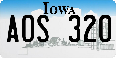 IA license plate AOS320