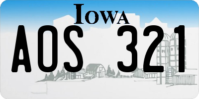 IA license plate AOS321