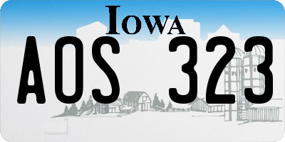 IA license plate AOS323