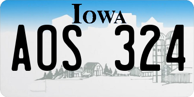 IA license plate AOS324