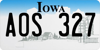 IA license plate AOS327