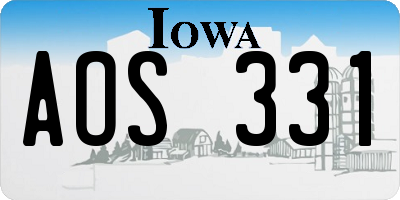 IA license plate AOS331