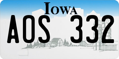 IA license plate AOS332