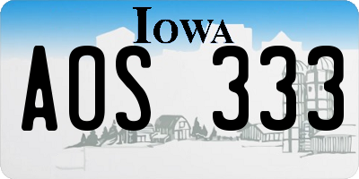 IA license plate AOS333