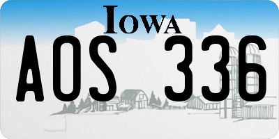IA license plate AOS336