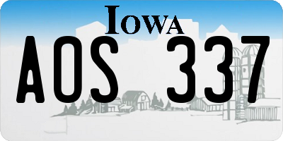 IA license plate AOS337