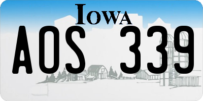IA license plate AOS339