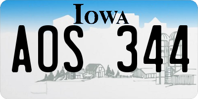 IA license plate AOS344