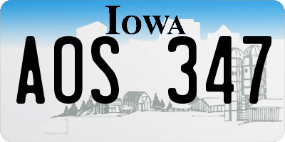 IA license plate AOS347