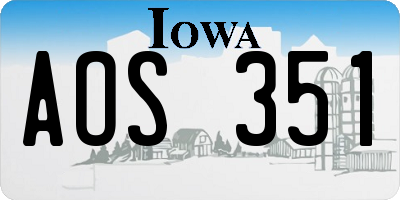 IA license plate AOS351