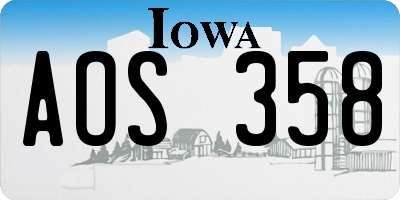 IA license plate AOS358