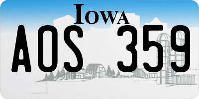 IA license plate AOS359