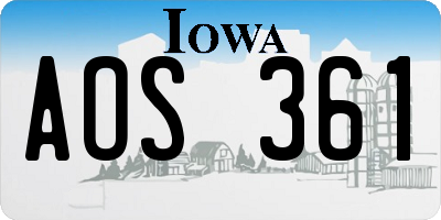 IA license plate AOS361