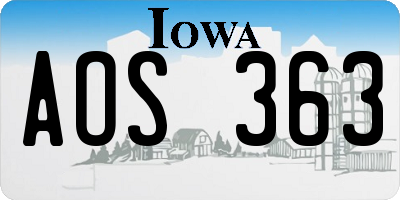 IA license plate AOS363