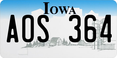 IA license plate AOS364