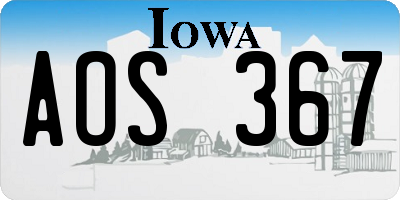 IA license plate AOS367