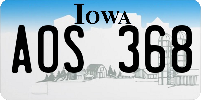 IA license plate AOS368