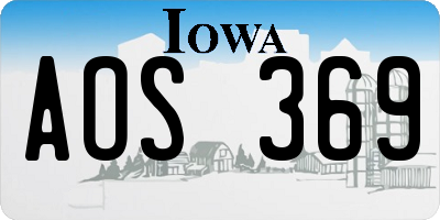 IA license plate AOS369