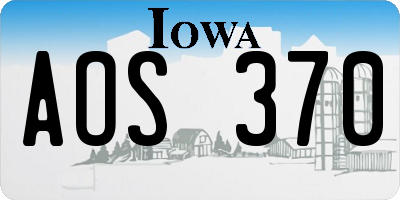IA license plate AOS370