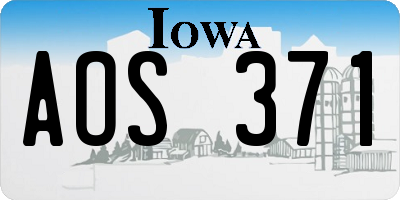 IA license plate AOS371