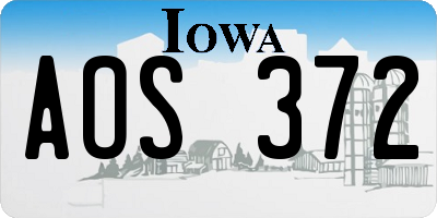 IA license plate AOS372