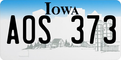 IA license plate AOS373