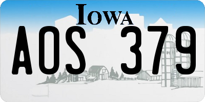 IA license plate AOS379