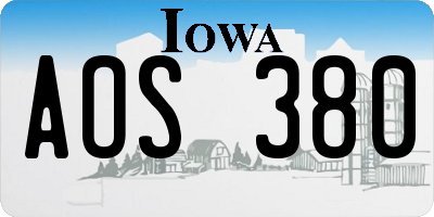 IA license plate AOS380