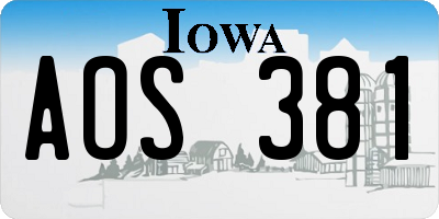 IA license plate AOS381