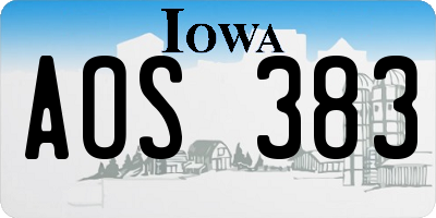 IA license plate AOS383