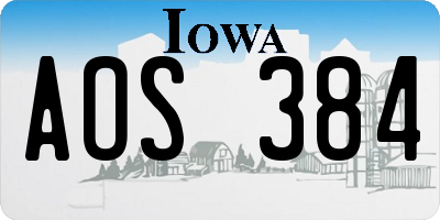 IA license plate AOS384