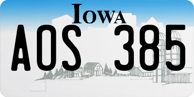 IA license plate AOS385