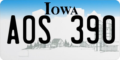 IA license plate AOS390