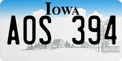IA license plate AOS394